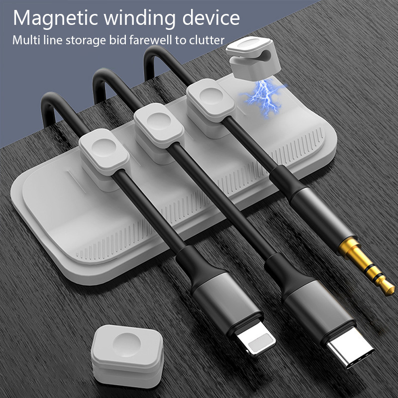 Cable Lock Flexible - Organizador de Cabos Magnético, Suporte para