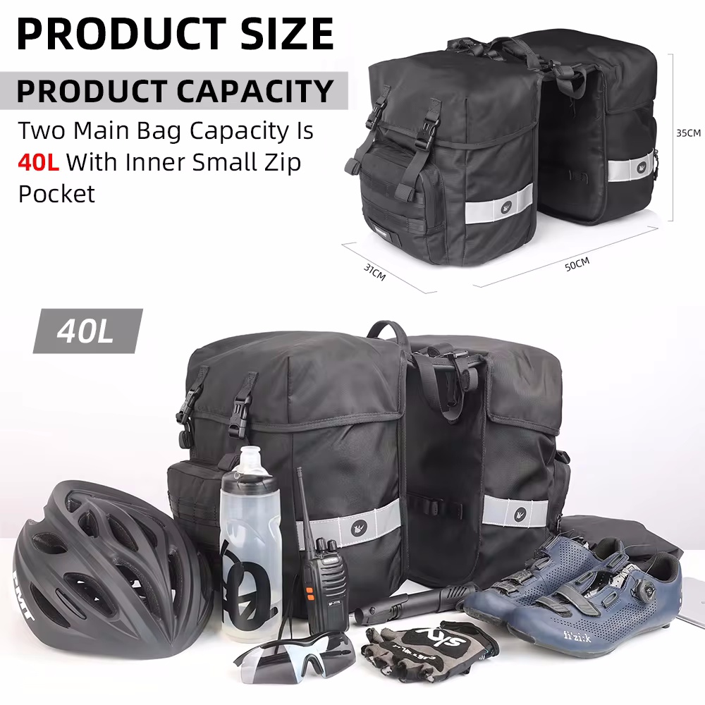Bolsa de Bicicleta 40L 2 em 1  - Panniers Waterproof Rear avaliação e preço