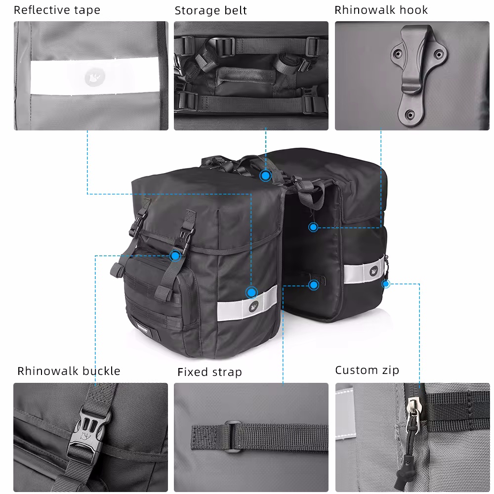 Bolsa de Bicicleta 40L 2 em 1  - Panniers Waterproof Rear avaliação e preço